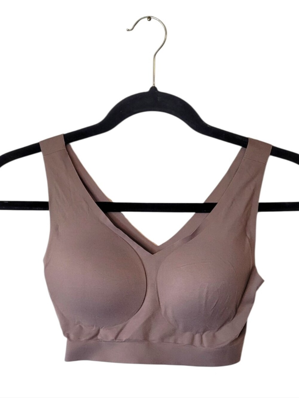 Soma Enbliss Mocha Brown Seamless V-Neck Wireless Bra Size M